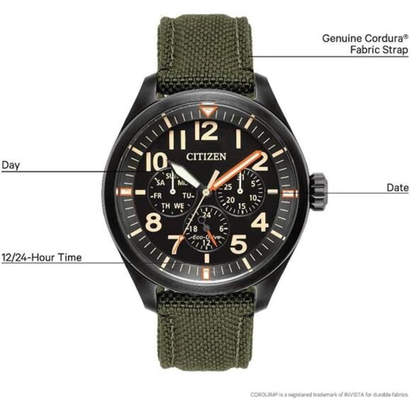 Men's Eco-Drive Weekender Garrison Field Watch, in Stainless Steel - Picture 2 of 7